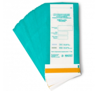 Крафт пакети 60х100 мм для стерилізації інструментів ПСПВ Медтест (100 шт)