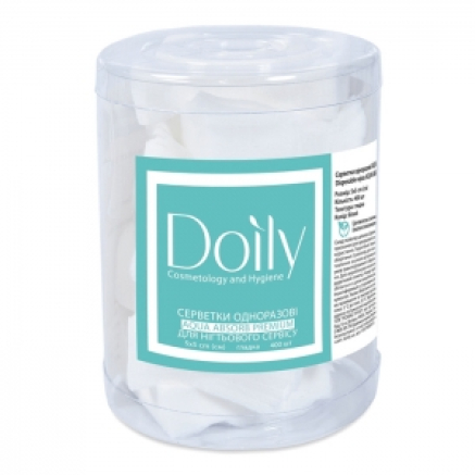 Серветки в тубусі AQUA Absorb Doily 5х5см із целюлози, білі (400шт)