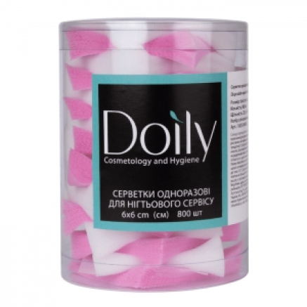 Серветки в тубусі Doily 6х6см із спанбонду, різнокольорові (800шт)