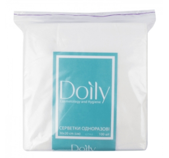 Салфетки в пачке Doily 30х20см из спанлейса, сетка (100шт)