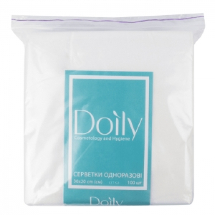 Серветки в пачці Doily 30х20см зі спанлейсу, сітка (100шт)