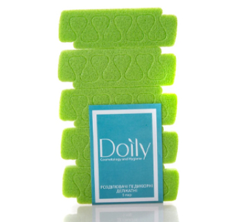 Розділювачі для педикюру Doily з поліпропілену, лаймові (5 пар)