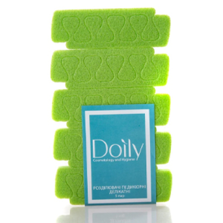 Розділювачі для педикюру Doily з поліпропілену, лаймові (5 пар)