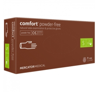 Рукавички латексні MERCATOR Comfort Powder-Free WHITE неопудрені, розмір S, 100 шт