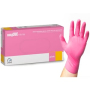 Рукавички нітрилові easyCARE nitrile PINK рожеві неопудрені, розмір M, 100 шт