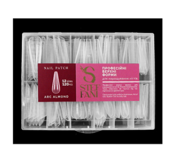 Верхні форми для нарощування нігтів Steffani Nail Patch Arc Almond 120 шт., арочний мигдаль