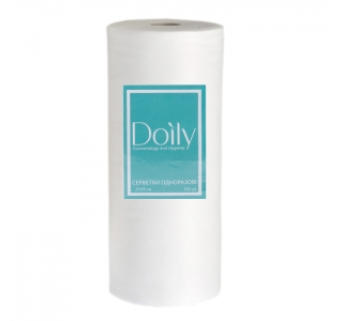 Салфетки в рулоне Doily 20х20см из спанлейса, гладкие (100шт)