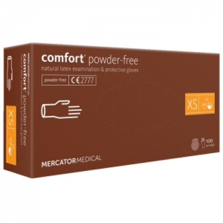 Рукавички латексні MERCATOR Comfort Powder-Free WHITE неопудрені, розмір XS, 100 шт