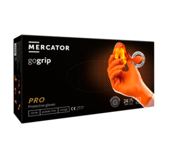 Рукавички нітрилові MERCATOR gogrip orange, розмір L, 50 шт