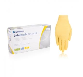 Нітрилові рукавички неопудрені Medicom SafeTouch Advanced (жовтий), розмір L, 100 шт