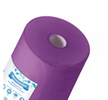 Простирадло одноразове Panni Mlada фіолетове в рулоні 0,6х100 м
