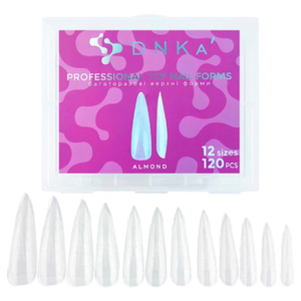 Верхні форми для нарощування DNKa Professional Top nail forms Almond, 120 шт