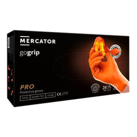 Рукавички нітрилові MERCATOR gogrip orange, розмір M, 50 шт