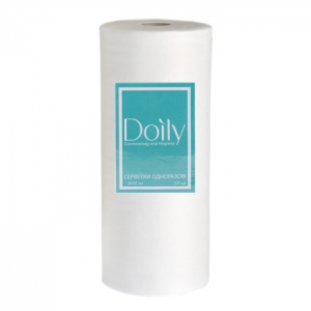 Серветки в рулоні Doily 30х20см зі спанлейсу, гладкі (100шт)