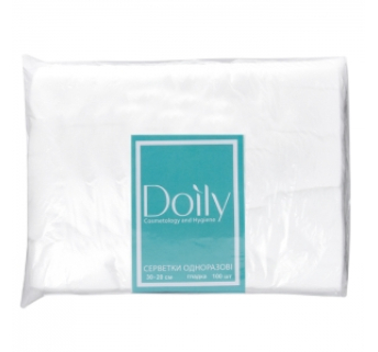 Салфетки в пачке Doily 30х20см из спанлейса, гладкие (100шт)