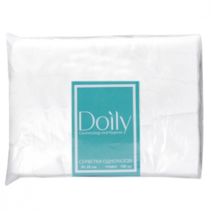 Серветки в пачці Doily 30х20см зі спанлейсу, гладкі (100шт)
