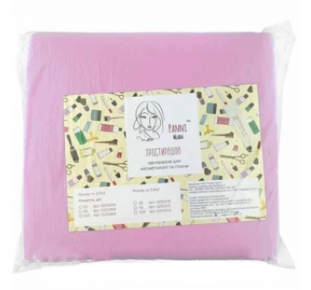 Простирадло одноразове Panni Mlada рожеве в пачці 0,6х2 м (20 шт)