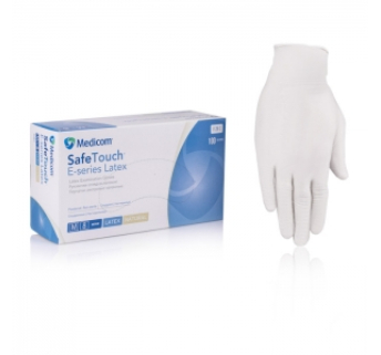 Латексні рукавички опудрені SafeTouch E-Series Medicom, розмір L, 100 шт