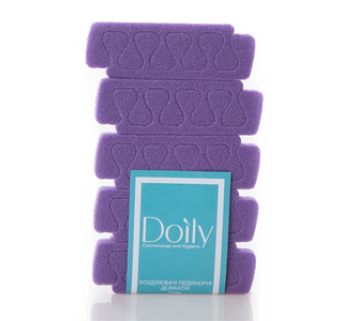 Розділювачі для педикюру Doily з поліпропілену, фіолетові (5 пар)