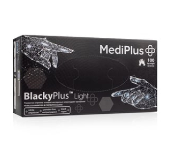 Рукавички нітрилові MEDIPLUS BlackyPlus Light BLACK неопудрені, розмір M, 100 шт