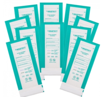 Набір крафтпакетів 100х200 мм для стерилізації інструментів ПСПВ Медтест (10 уп * 100 шт)