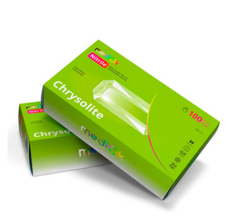 Перчатки нитриловые MediOk CHRYSOLITE светло-зеленые неопудренные, размер XS, 100 шт
