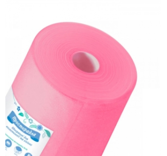 Простирадло одноразове Panni Mlada рожеве в рулоні 0,6х100 м