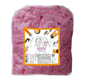 Шапочки медичні на подвійній резинці Panni Mlada з поліетилену, рожеві (100 шт)