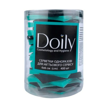 Серветки в тубусі Doily 6х6см із спанбонду, різнокольорові (400шт)