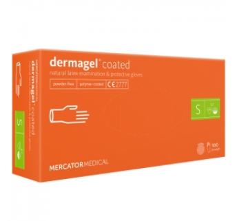 Рукавички латексні MERCATOR Dermagel Coated WHITE неопудрені, розмір S, 100 шт