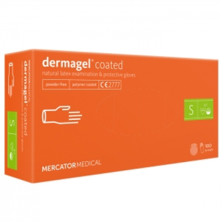 Рукавички латексні MERCATOR Dermagel Coated WHITE неопудрені, розмір S, 100 шт