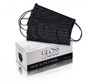 Medical Face Mask Gloss Чорна (50 шт)