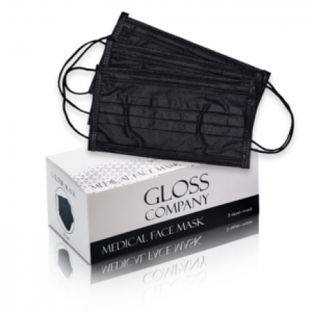 Medical Face Mask Gloss Чорна (50 шт)