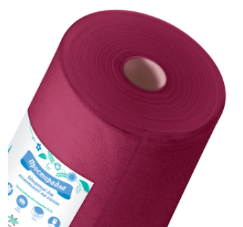 Простирадло одноразове Panni Mlada бордо в рулоні 0,8х100 м