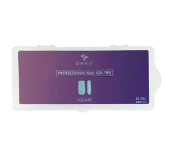 Тіпси гелеві для нарощування нігтів DNKa Professional Nail Gel Tips Square 240 шт