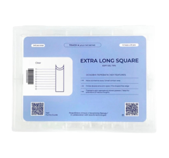 Тіпси для нарощення Touch Extra long Square, 240 шт