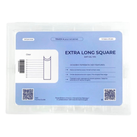 Тіпси для нарощення Touch Extra long Square, 240 шт