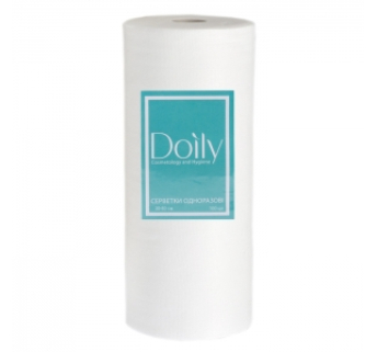 Салфетки в рулоне Doily 30х30см из спанлейса, сетка (100шт)