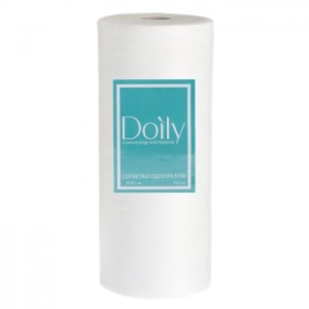 Серветки в рулоні Doily 30х30см зі спанлейсу, сітка (100шт)