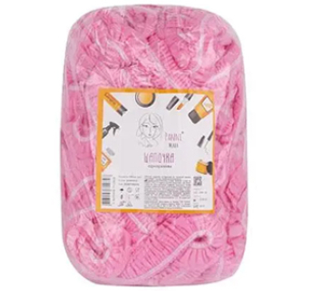 Шапочки медичні на подвійній гумці Panni Mlada зі спанбонду, рожеві (100 шт)