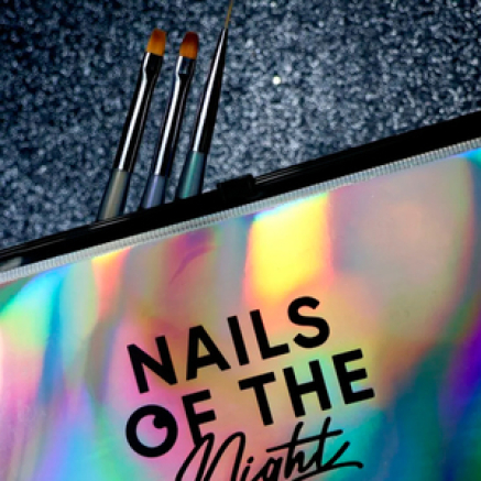Набір пензликів 3 шт NailSofTheDay Nail Art Brush (лайнер+квадрат+овал)+ косметичка