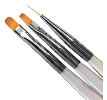 Набор кисточек 3 шт NailSofTheDay Nail Art Brush (лайнер+квадрат+овал)+ косметичка