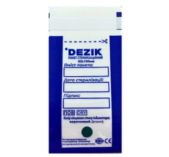 Крафт пакети для стерилізації прозорі Dezik 100шт (60х100 мм)