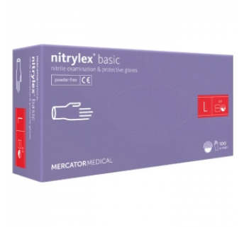 Нітрилові рукавиці MERCATOR Nitrylex Basic VIOLET (синьо-фіолетовий) неопудрені, розмір L, 100 шт