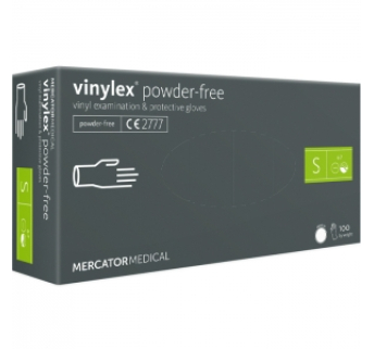 Рукавички вінілові MERCATOR Vinylex Powder-Free неопудрені, розмір S, 100 шт