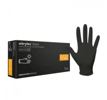 Рукавички нітрилові Mercator Nitrylex BLACK, XS, 100 шт