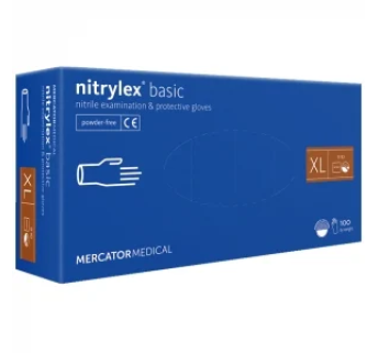 Нітрилові рукавиці MERCATOR Nitrylex Basic LIGHT BLUE (блакитний) неопудрені, розмір XL, 100 шт