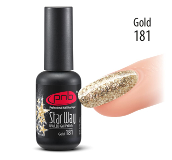 Гель-лак PNB "Star Way", Gold 181, 8 мл