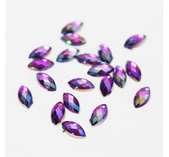 Стрази акрилові Marquise Amethyst AB 3 * 6 mm, 20 шт