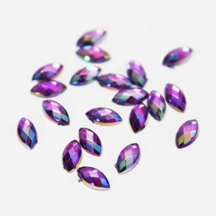 Стрази акрилові Marquise Amethyst AB 3 * 6 mm, 20 шт